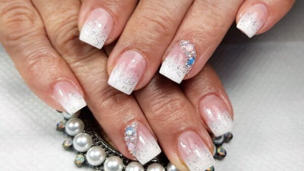 Top 10 Sparkling French Nails with Glitter